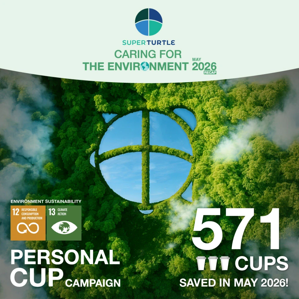 Super Turtle Promotes Reusable Cup Adoption, Reducing Over 571 Single-Use Cups During World Turtle Day Month